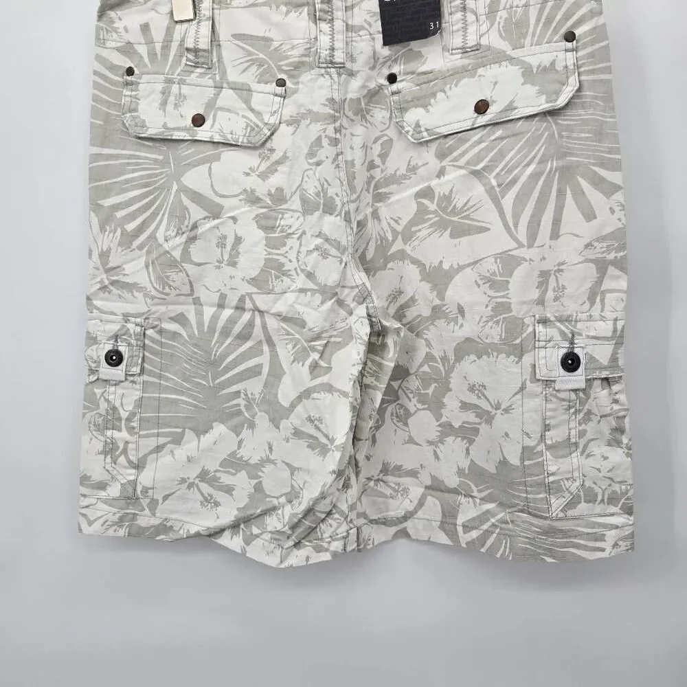 Carbon Men's Cargo Shorts Size 31 Tropical Print Hawaiian NWT